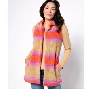 Koolaburra by UGG Striped Wool Sherpa Vest Large